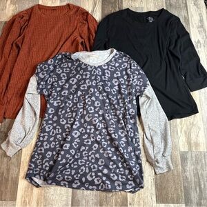 Women’s Long Sleeve Tops, Lot Of 3, Large